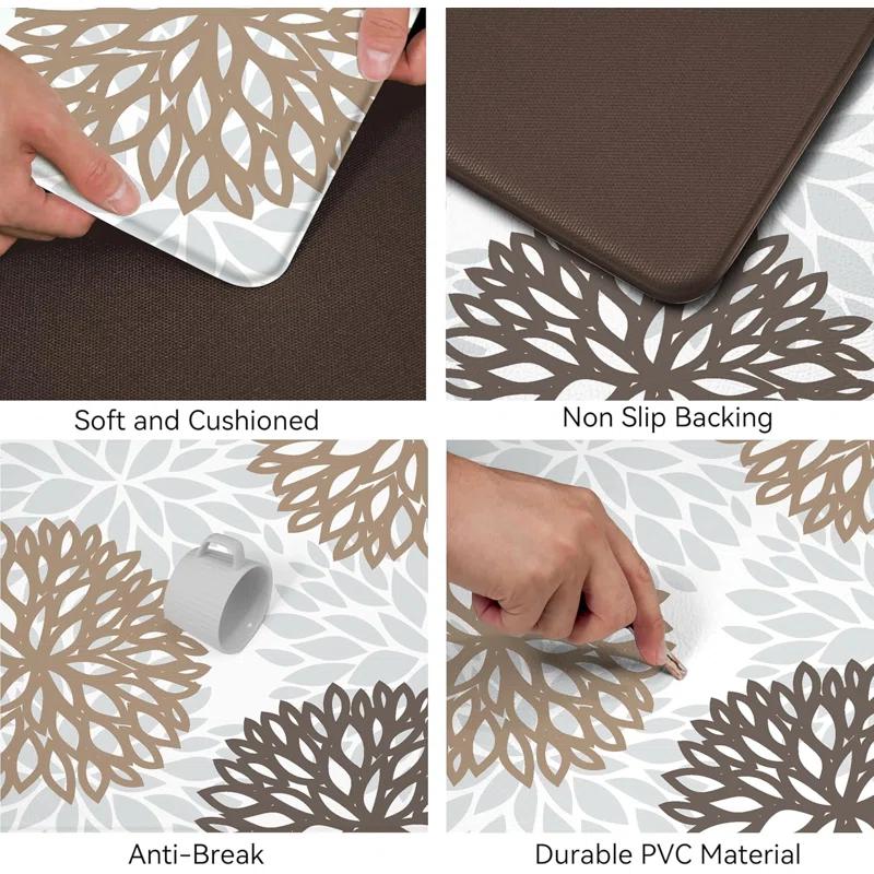 Red Barrel Studio® Kitchen Mats Set Of 2 Cushioned Anti Fatigue Kitchen Rugs Non Slip Waterproof Kitchen Runner Memory Foam Kitchen Floor Mat Comfort Standing Mat For Sink,Office,Laundry
