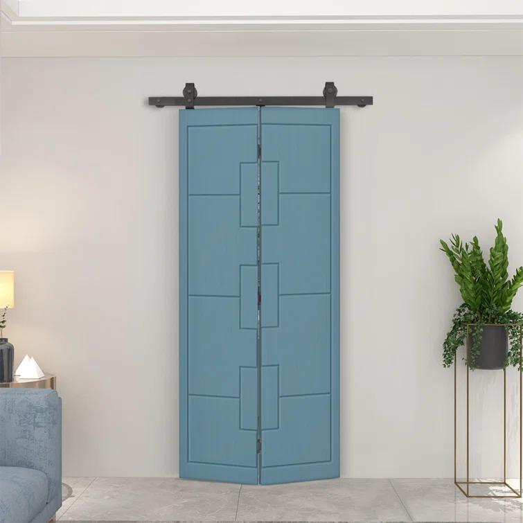 Calhome Modern Bi-Fold Barn Door with Sliding Hardware Kit