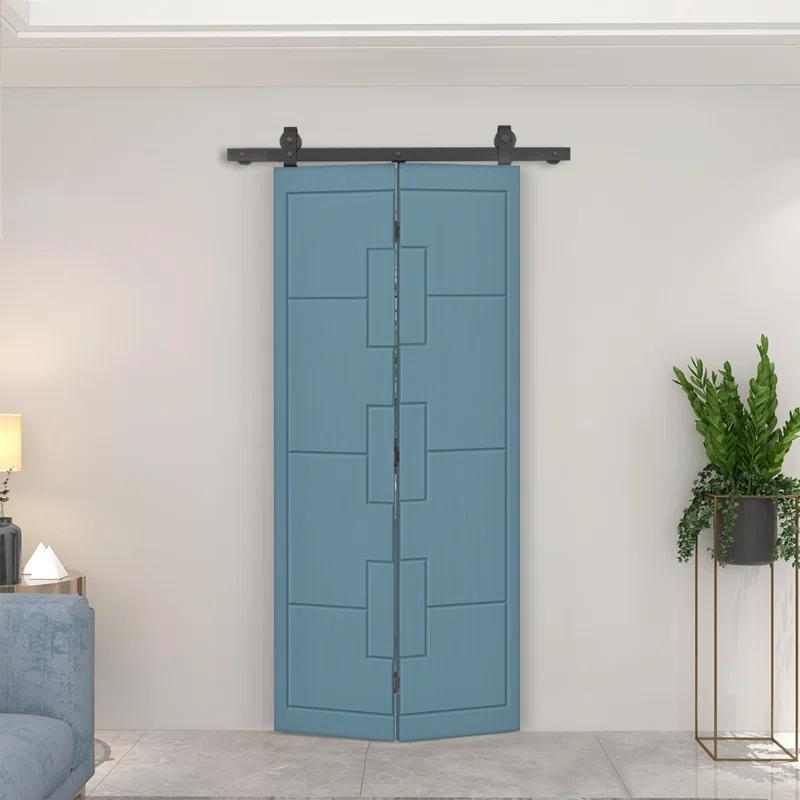 Calhome Modern Bi-Fold Barn Door with Sliding Hardware Kit