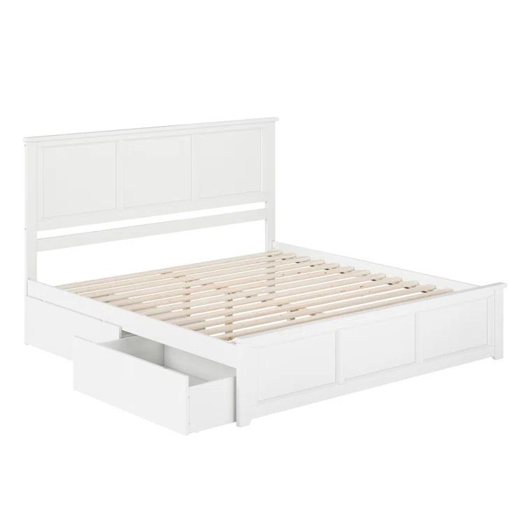 Madison Solid Wood Platform Bed with Matching Footboard & Storage Drawers