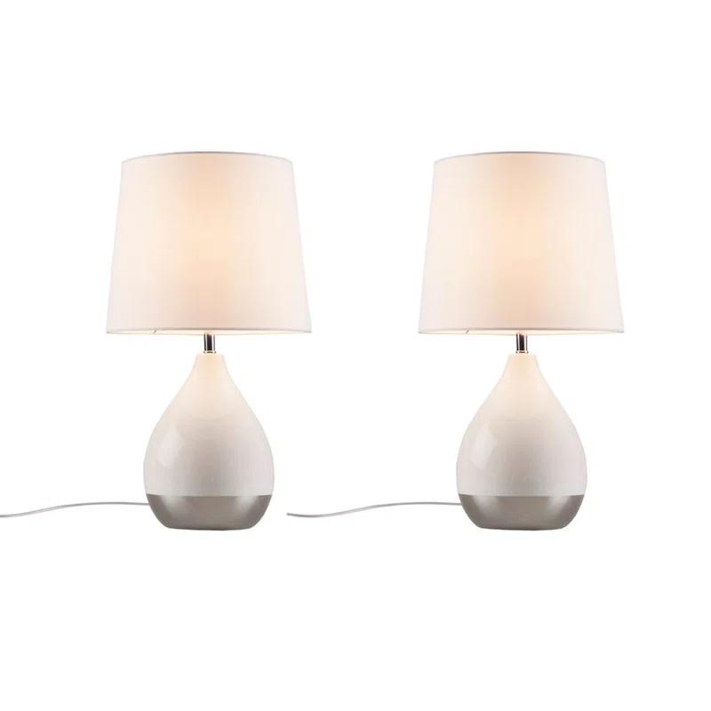 Everly Quinn 2-Tone Ceramic Table Lamp Set of 2 (Set of 2)