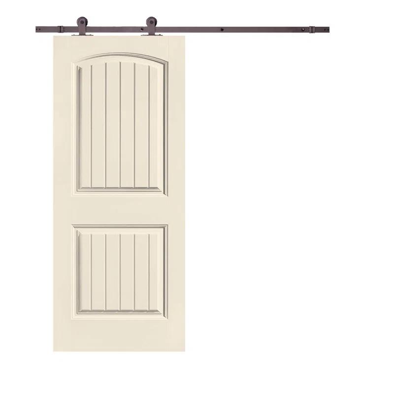 Calhome 80'' Hollow Paneled Painted with Installation Hardware Kit Barn Door