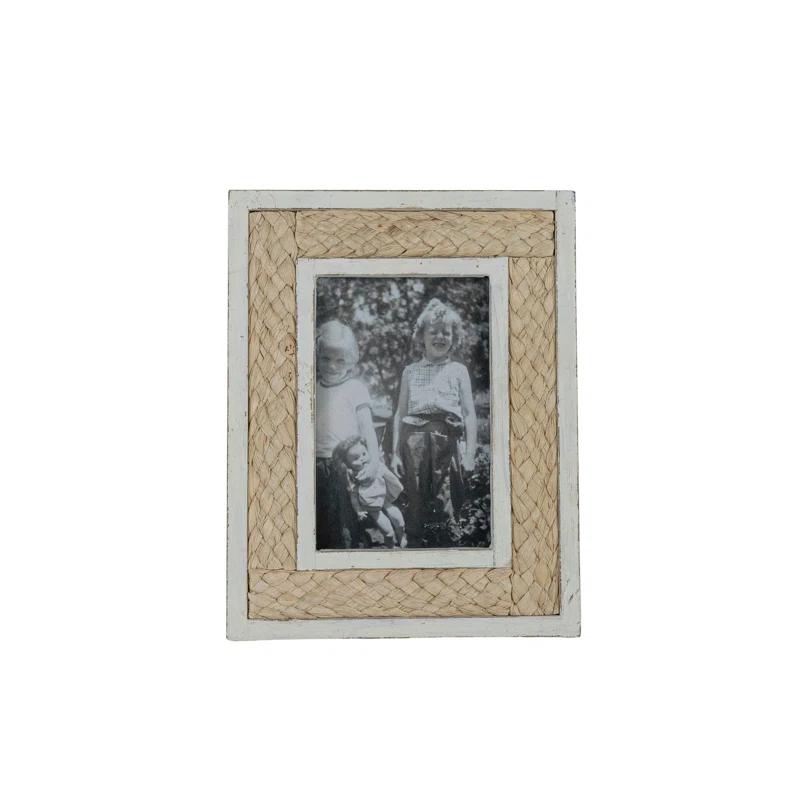 Foreside Home & Garden 4" by 6" Braided Reed Picture Frame