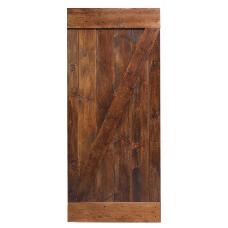 Calhome 84'' Solid Wood Paneled Painted without Installation Hardware Kit Barn Door