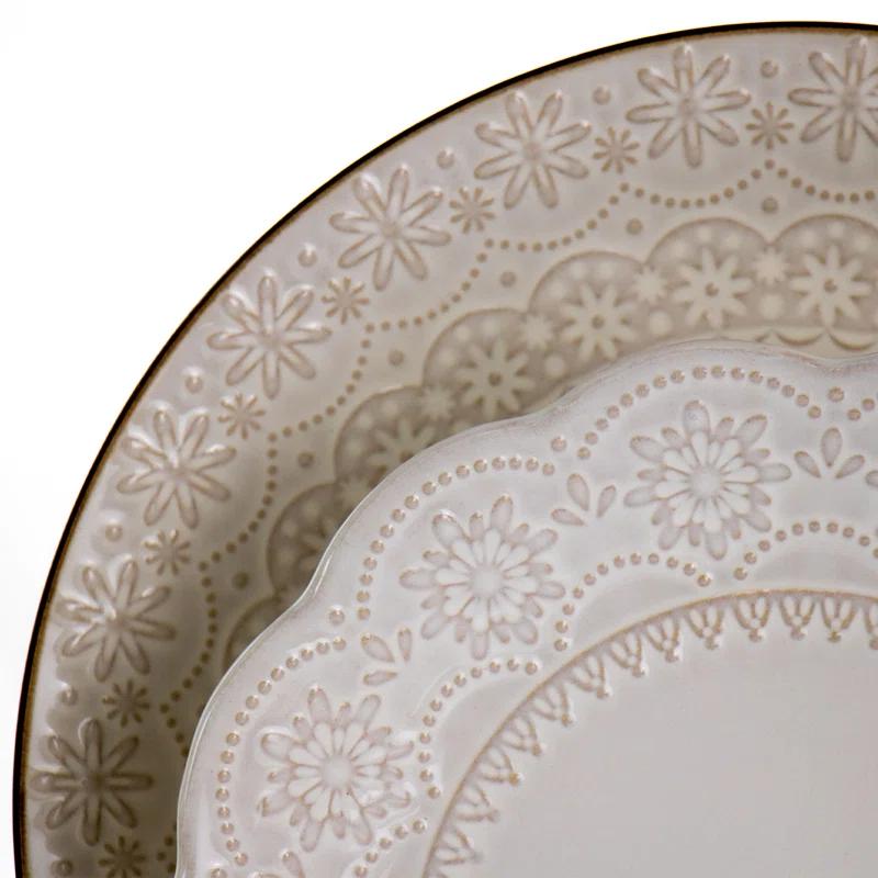 16 Piece Stoneware Dinnerware Set - Service for 4