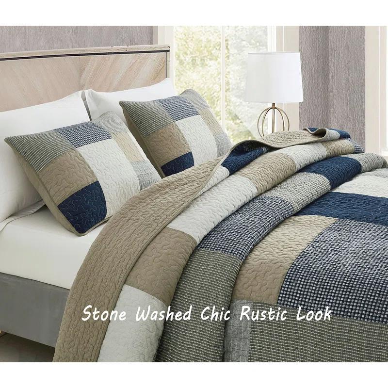 Chezmoi Collection Addy Cotton Patchwork Quilt Set