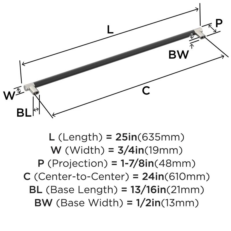 Amerock Esquire 24" Center to Center Appliance Pull