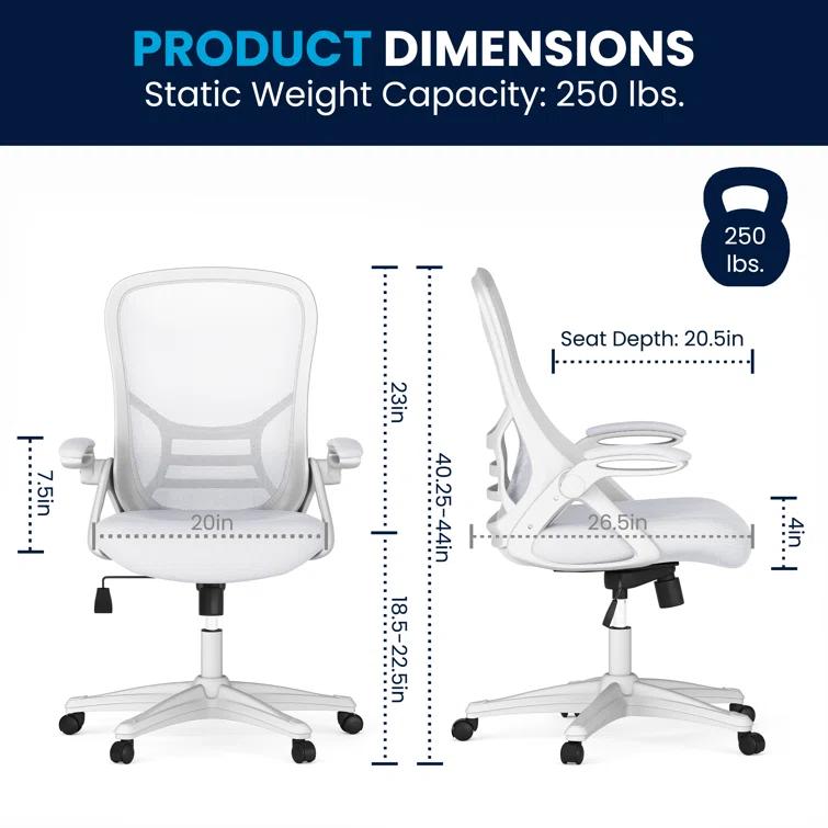 Flash Furniture Cappello High-Back Mesh Swivel Ergonomic Office Chair with Flip-Up Arms