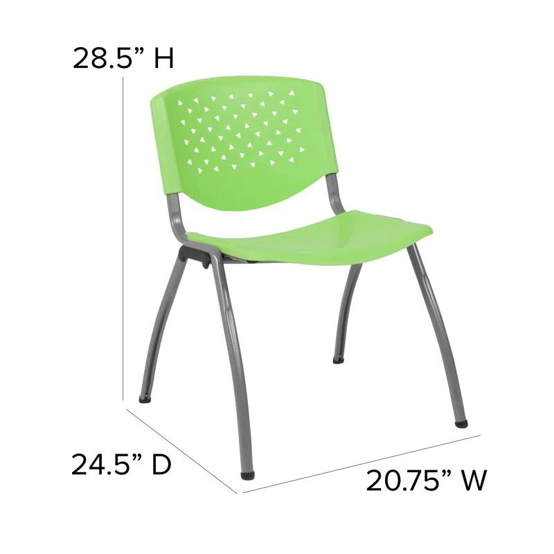 Flash Furniture Memphis 880 lb. Capacity Plastic Stack Chair with Powder Coated Frame