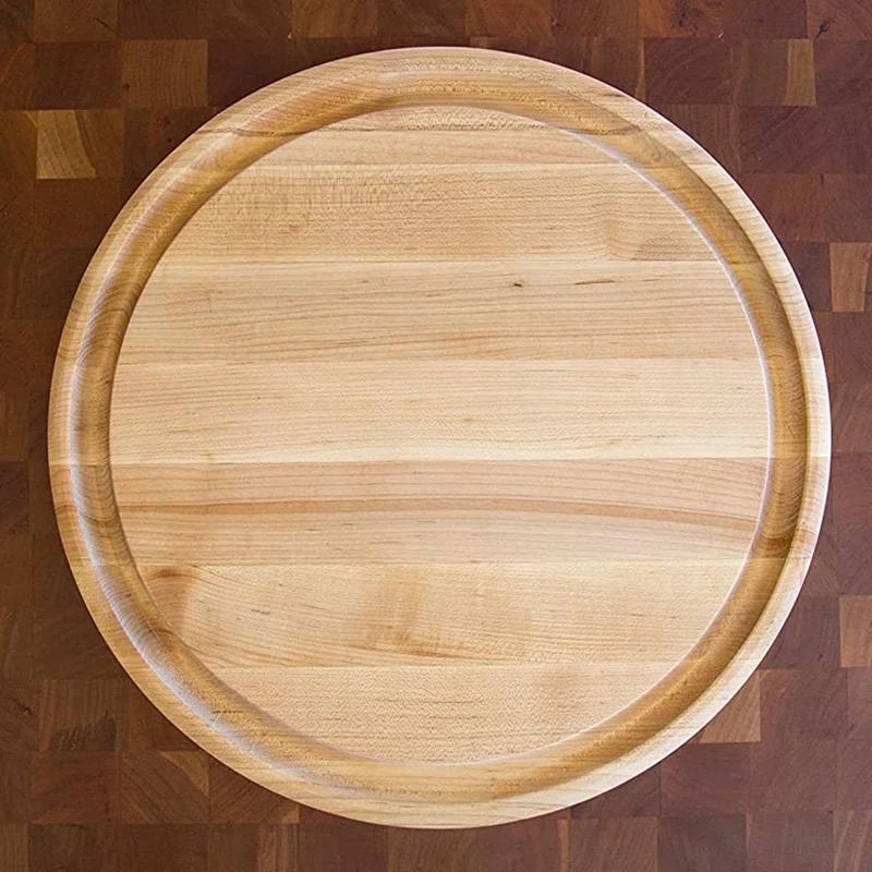 John Boos Chef's Collection Round Maple Cutting Board with Groove