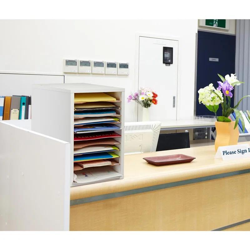 AdirOffice Manufactured Wood Compartment Organizer Literature Sorter Organizer