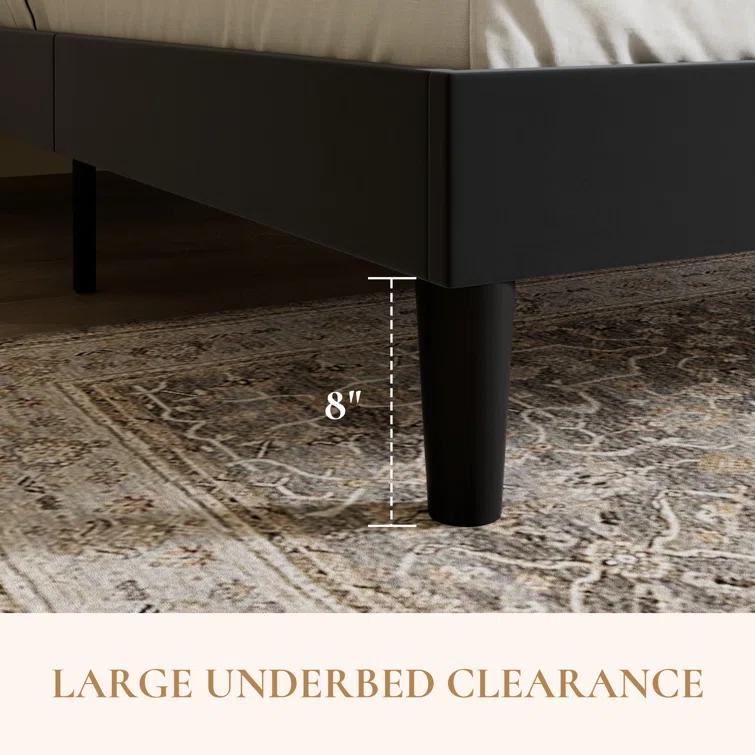 Willa Arlo™ Interiors Candler Velvet Upholstered Platform Bed with Wingback Headboard and Wooden Slats