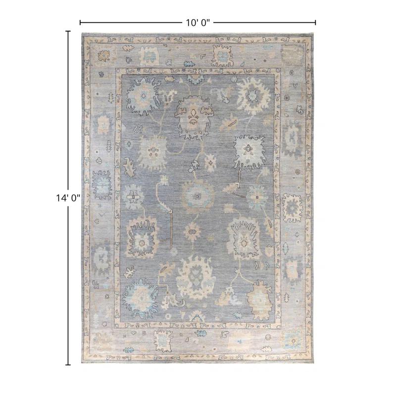 Solo Rugs One-of-a-Kind Rectangle 10' X 14' Wool Area Rug Light Gray/Light Blue/Beige/Ivory