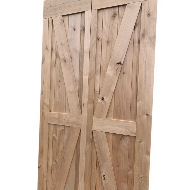 Lubann Paneled Solid Alder Wood Bifold Biparting Barn Door Slab