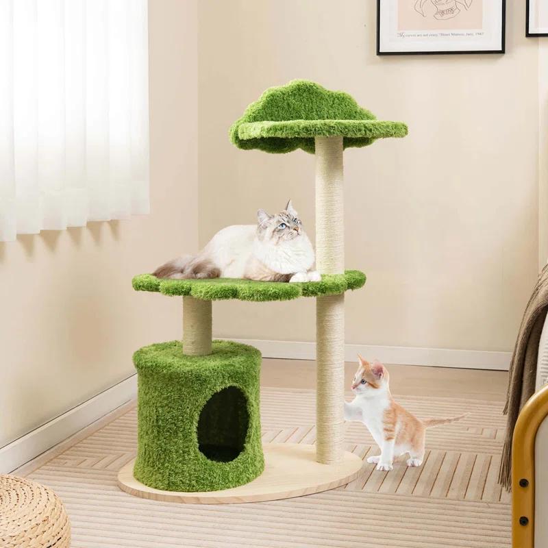 Tucker Murphy Pet™ 38" Cute Cat Tree Cat Condo Furniture With Fully Wrapped Sisal Scratching Posts