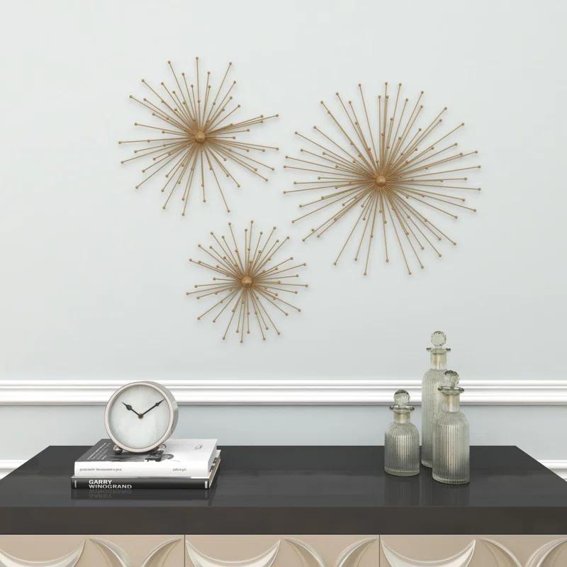 George Oliver Metal 3D Starburst Gold Wall Decor Set