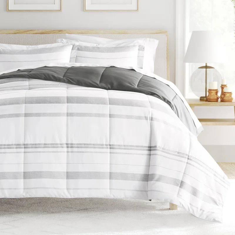 Becky Cameron Contemporary Coastal Stripe Down-Alternative Lightweight Comforter Set