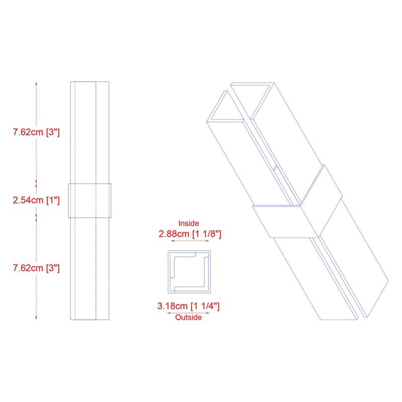 Blantex Inc. Blantex 1.25" Square Bunk Adaptor Set for MIL125SQ Beds (Set of 4)