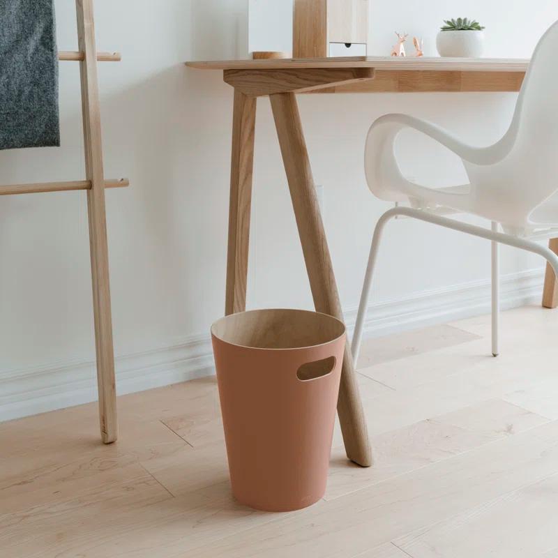 Umbra Woodrow Solid Wood Open Waste Basket - 2 Gallons
