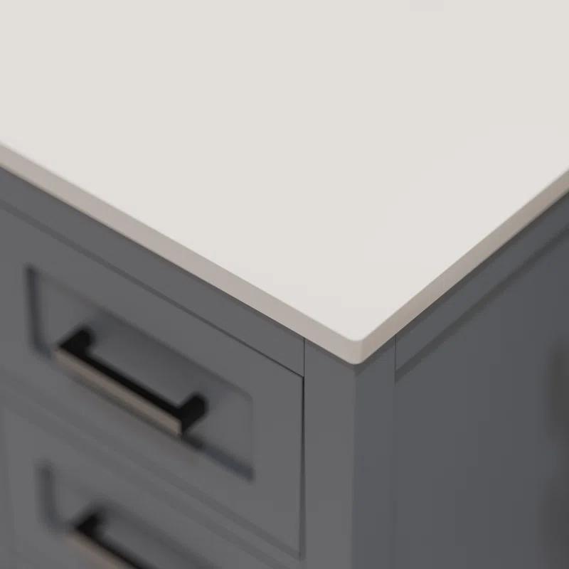 Rooh 48'' Single Bathroom Vanity with White Quartz Top