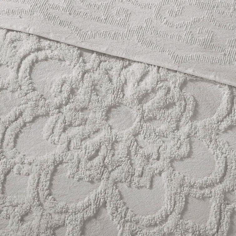 Madison Park Laetitia Tufted Chenille Cotton 3 Piece Medallion Duvet Cover Set