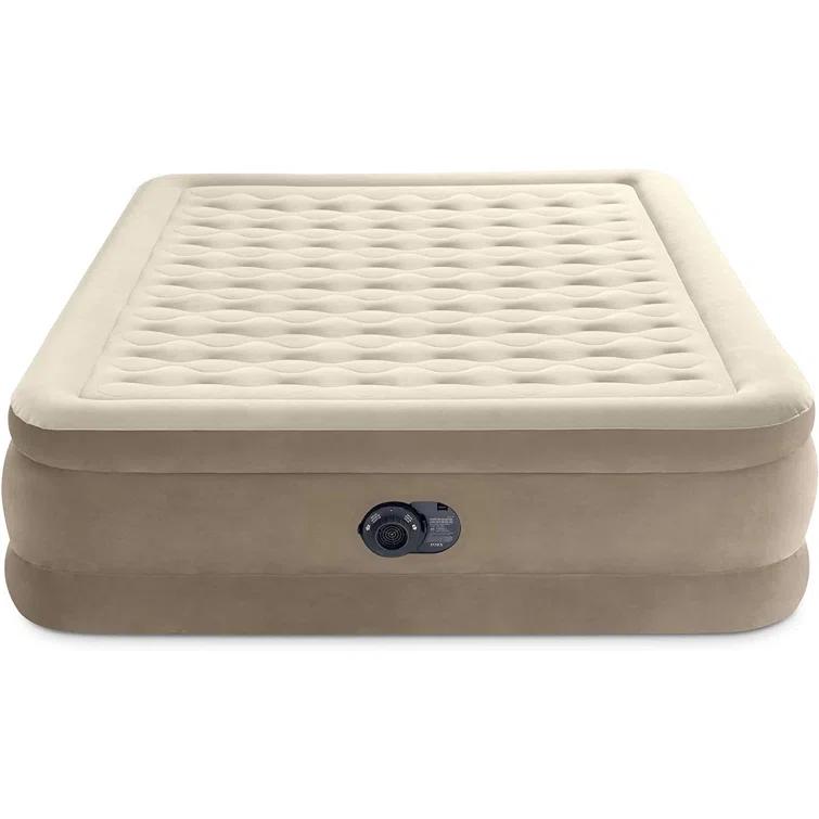 Intex Intex Ultra Plush Fiber Tech Airbed Mattress with Built in Pump