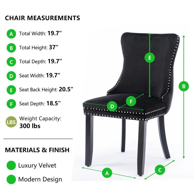 Rosdorf Park Velvet Kitchen Upholstered Dining Chair (Set of 6)
