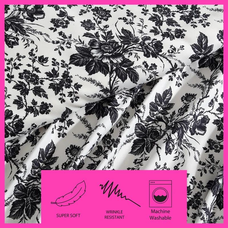 Betsey Johnson Betseys Toile Reversible Black Duvet Cover Set