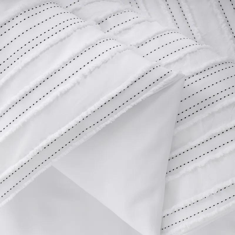 Microfiber / Polyester Machine Tufted Striped Comforter Set