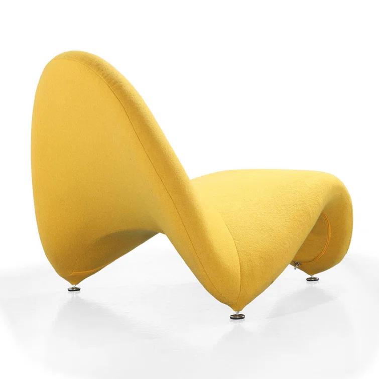Orren Ellis Hillmar Wool Blend Upholstered Lounge Chair in Yellow