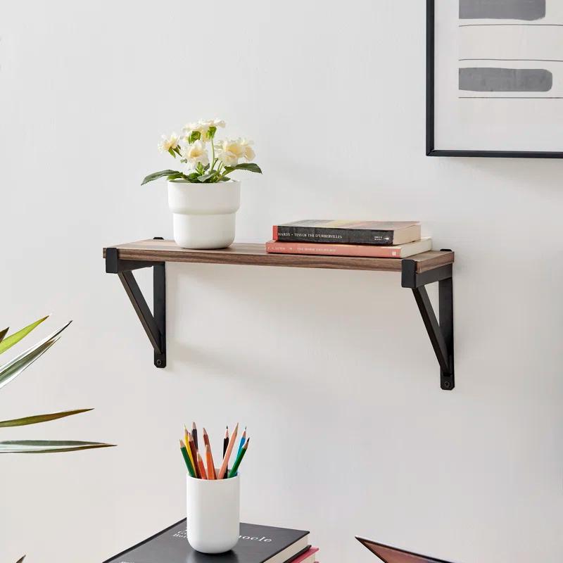 17 Stories Floating Wall Shelf on Triangle Bracket