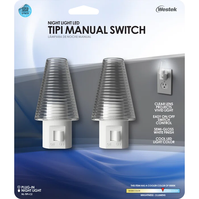AmerTac Tipi Manual Night Light (Set of 2)