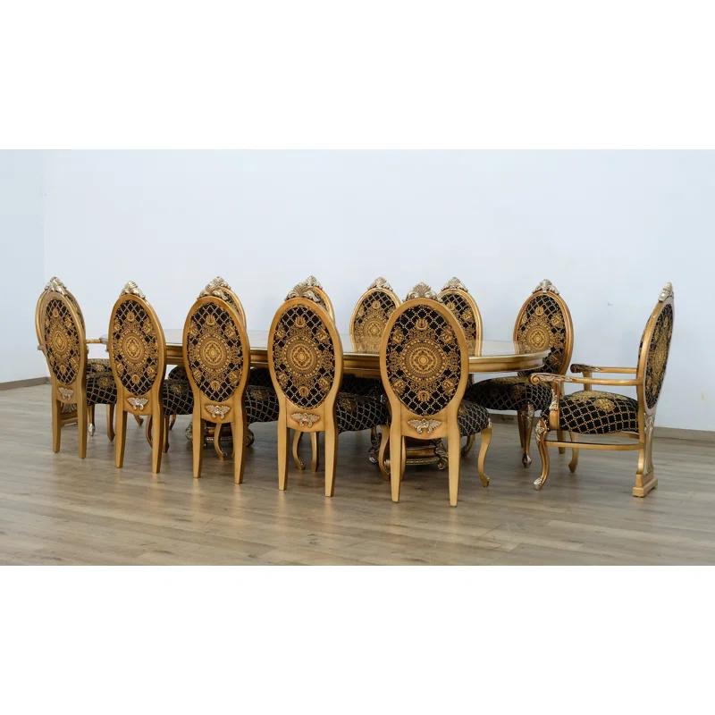 European Furniture Emperador Collection Side Chair in Golden Brown (Set of 2)
