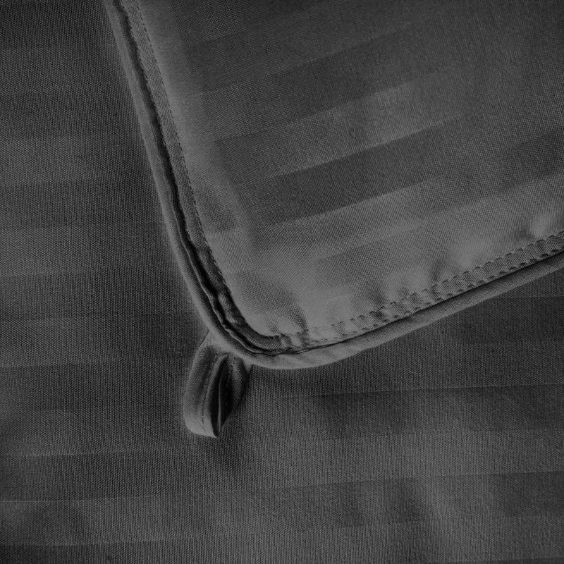 Superior Striped Reversible Box-Quilt Brushed Microfiber Medium Weight Down Alternative Comforter