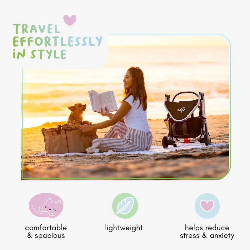 Petique 3-in-1 Newport Pet Stroller (Travel Carrier + Car Seat + Stroller)