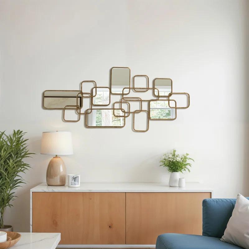 Modern Glam Mirror Wall Sculpture Decor