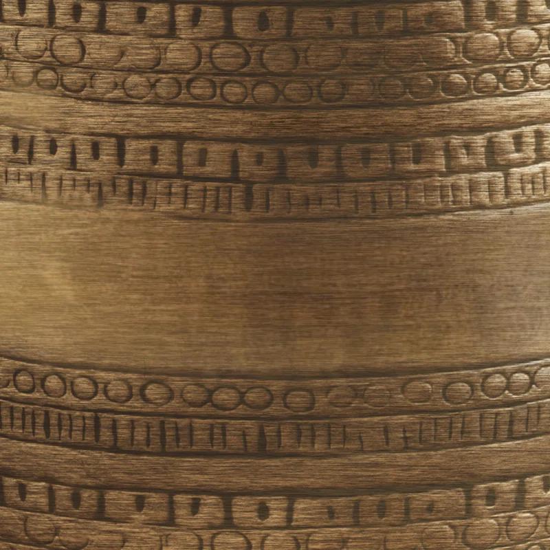 Simpli Home 15"W Metal Boho End Table with Drum Design and Textured Finish, Assembled