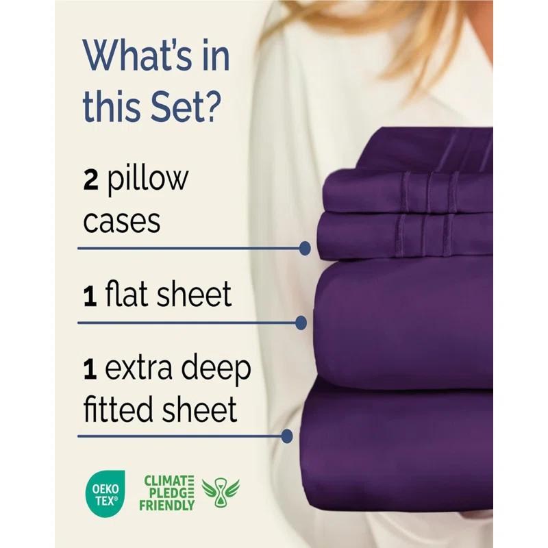 CGK Linens 6 Piece Extra Deep Pocket Ultra Soft & Cooling Sheet Set