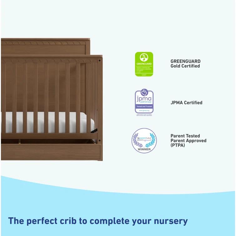 Sasha 5-In-1 Convertible Crib With Drawer