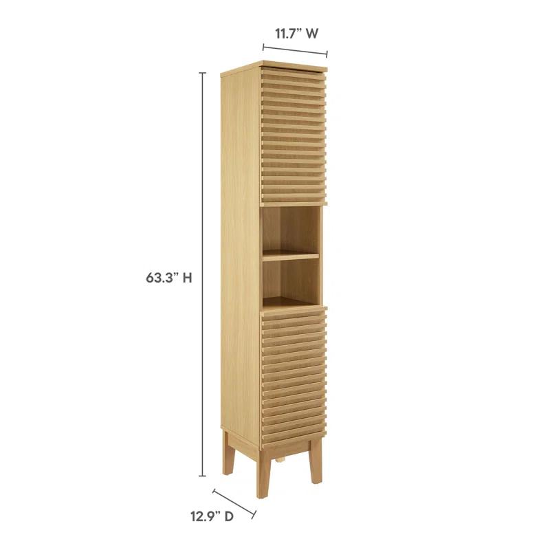 Modway Render Tall Narrow Bathroom Storage Cabinet