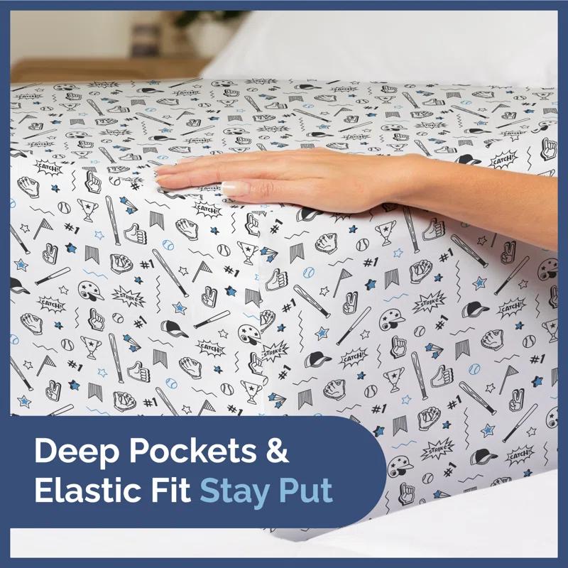 CGK Linens 4 Piece Kids Microfiber Sheet Set - Wrinkle Free - Cute, Cozy, Soft