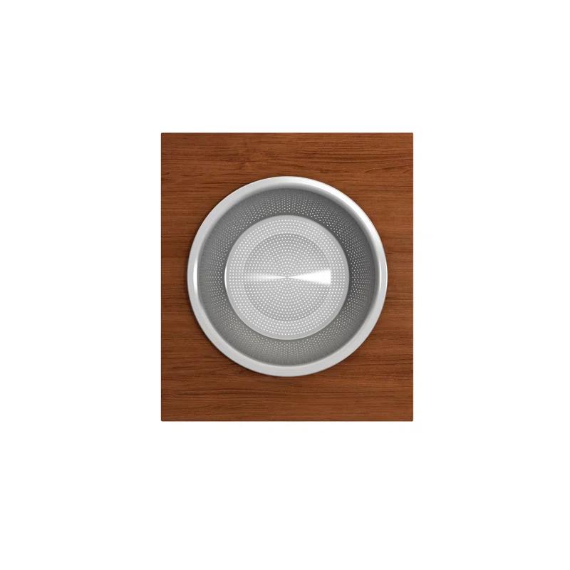 BOCCHI Wood Board With Large Round Stainless Steel Mixing Bowl And Colander F/1344, 1348, 1360, 1362, 1504, 1505, 1506 (Short Side Only), 1627, 1628