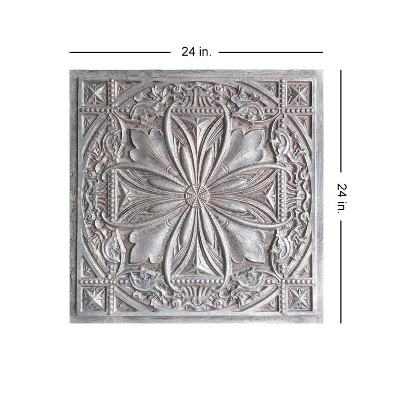 Milan 24'' L x 24'' W Textured PVC Drop-In & Glue Up Ceiling Tile Ceiling Tile (Set of 25)