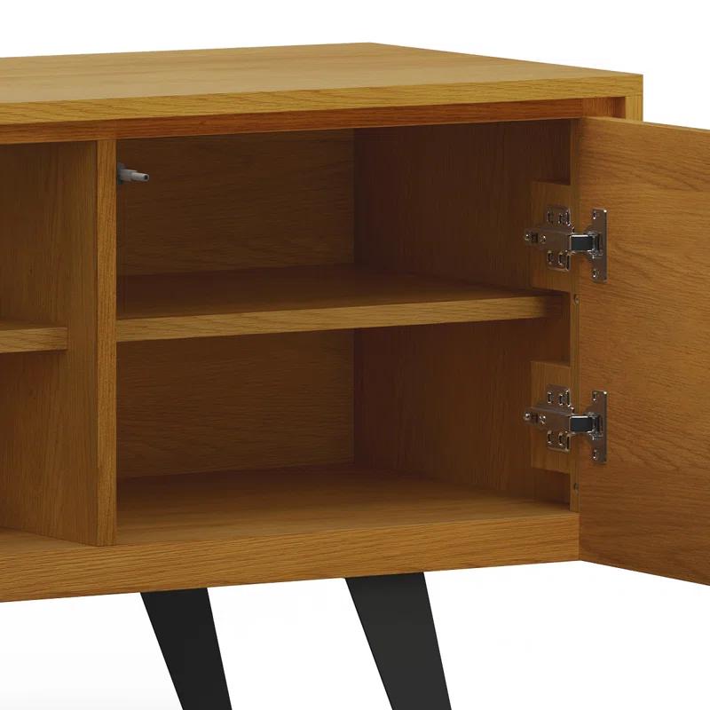 Simpli Home Lowry 63"W Solid Wood Modern Industrial TV Stand for TVs up to 70" with Storage