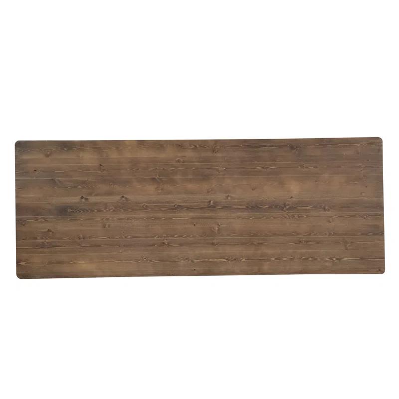 Flash Furniture Eternity Rectangular Solid Pine Farm Dining Table with Folding X-Style Legs & Reviews | Wayfair