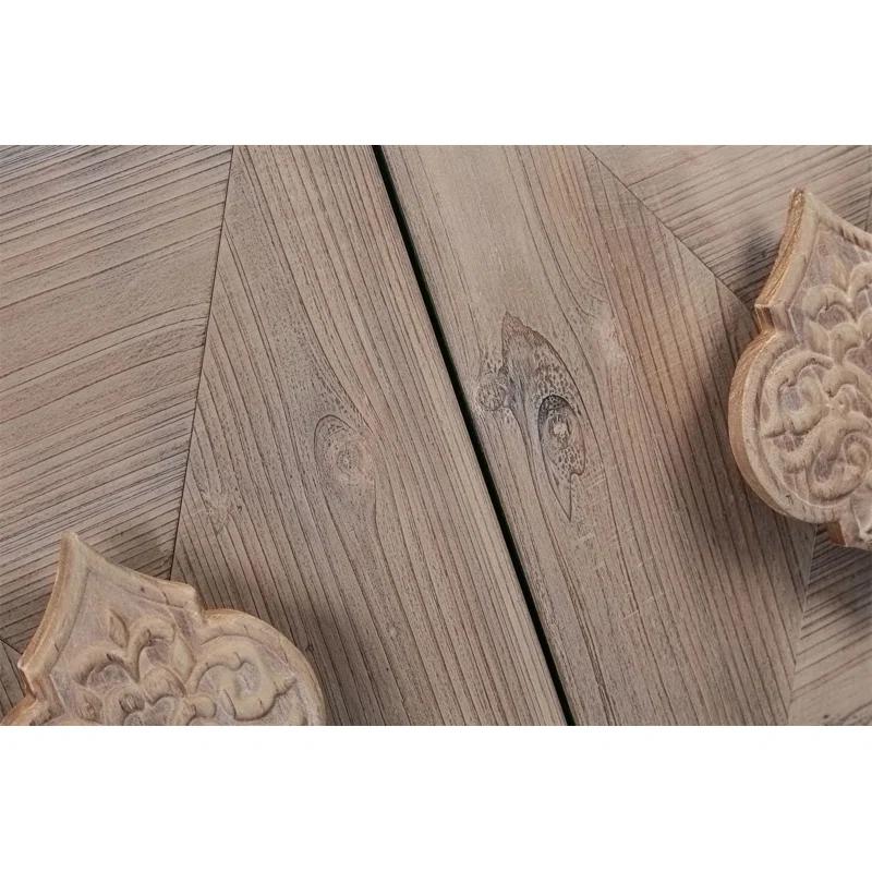 Bungalow Rose Antique Four Door Cabinet For Living Room