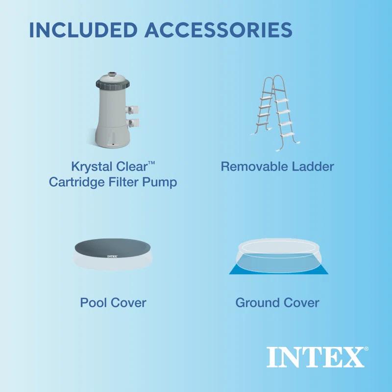 Intex Intex 15 x48" Inflatable Pool with Ladder, Pump and Deluxe Pool Maintenance Kit