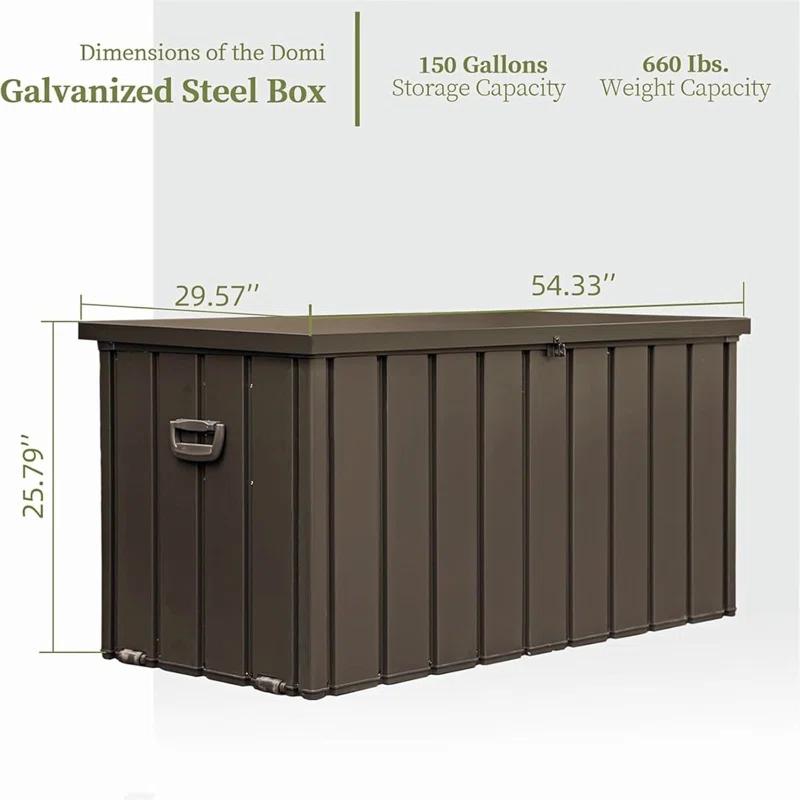 Hivost 150 Gallon Storage Deck Box With Lockable Lids