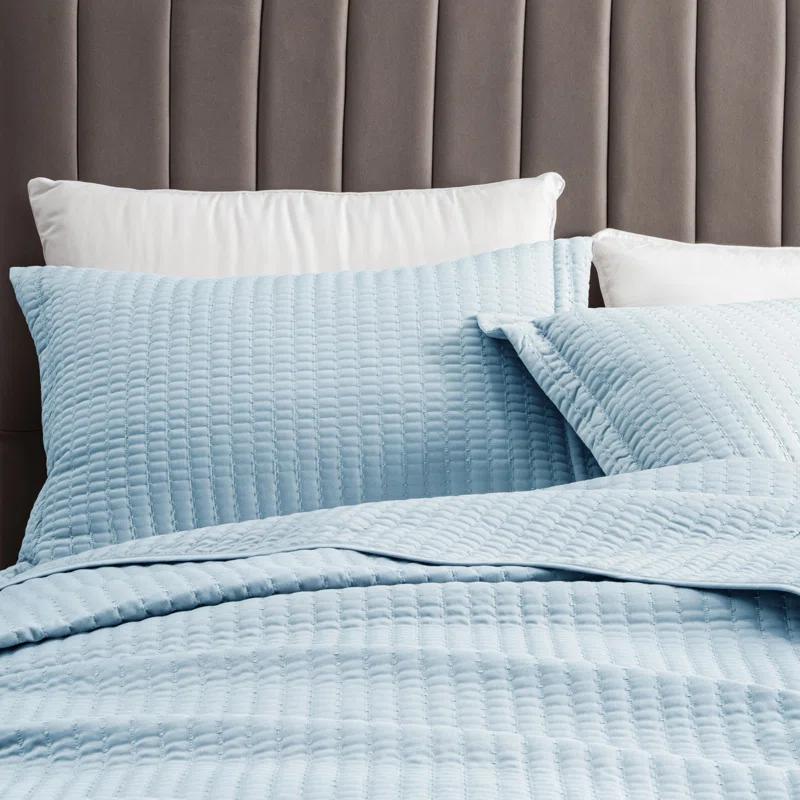 FreshFolds Modern & Contemporary Stripe Stitched Quilt Set with Shams
