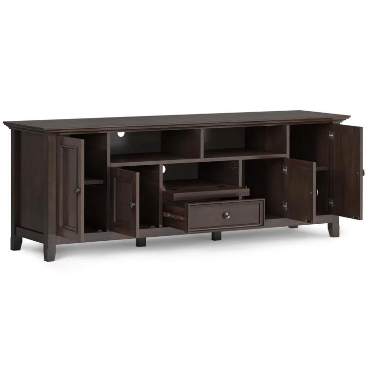 Simpli Home Amherst 72"W Solid Wood TV Stand for TVs up to 80" with Adjustable Shelves